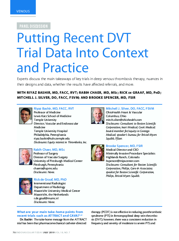 (PDF) Putting Recent DVT Trial Data Into Context and Practice