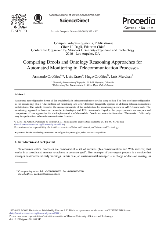 (PDF) Comparing Drools and Ontology Reasoning Approaches for Automated ...