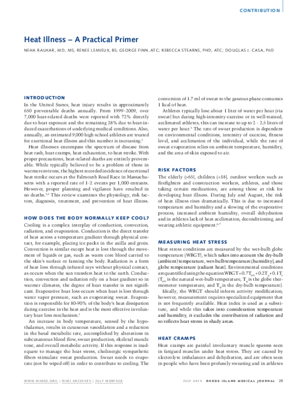 (PDF) Heat Illness - A Practical Primer