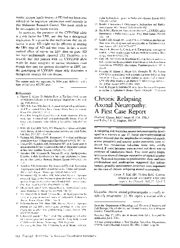 (PDF) Chronic relapsing axonal neuropathy: A first case report
