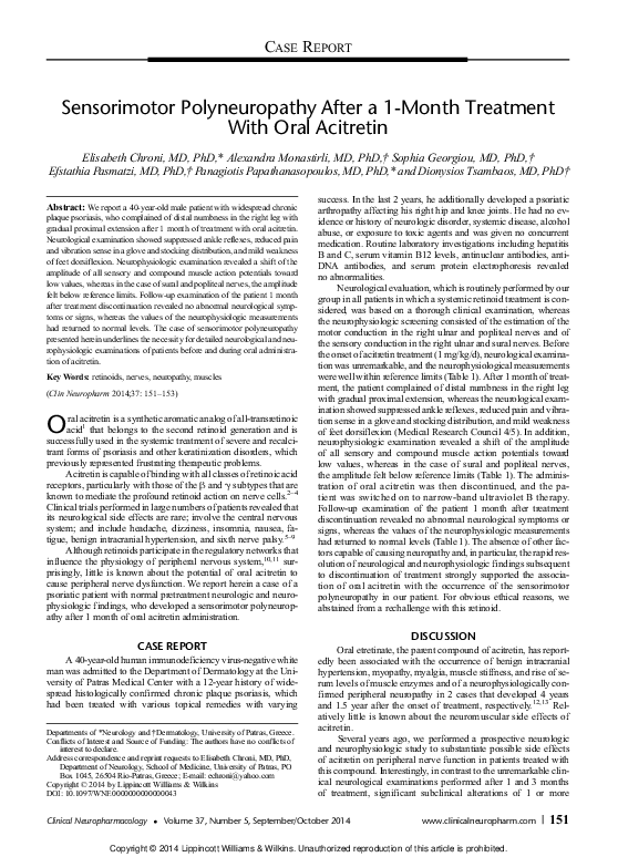 (PDF) Sensorimotor Polyneuropathy After a 1-Month Treatment With Oral ...