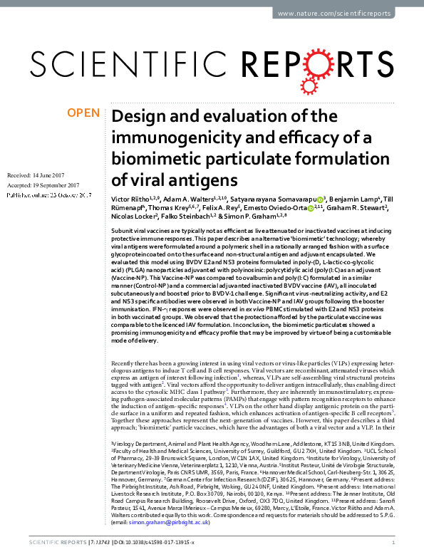 (PDF) Design and evaluation of the immunogenicity and efficacy of a ...