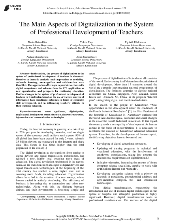 (PDF) The Main Aspects of Digitalization in the System of Professional ...
