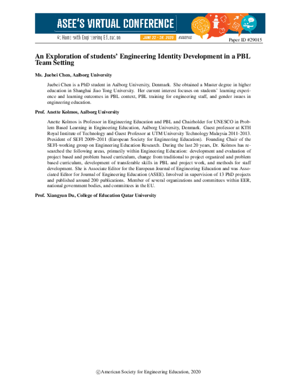 (PDF) An Exploration of Students’ Engineering Identity Development in a ...