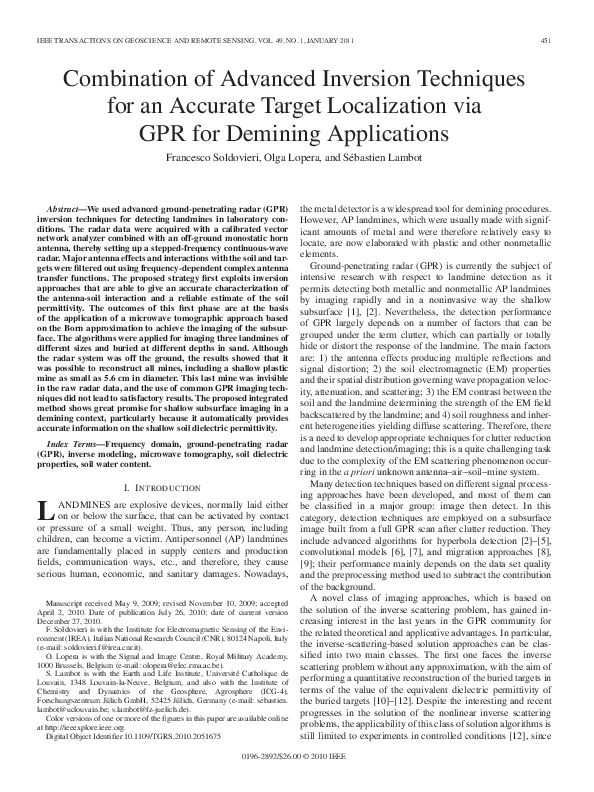 (PDF) Combination of Advanced Inversion Techniques for an Accurate ...