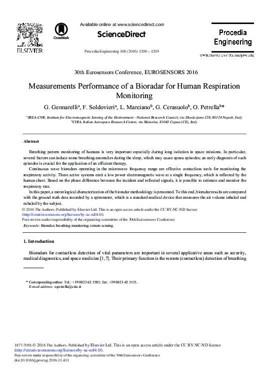 (PDF) Measurements Performance of a Bioradar for Human Respiration ...