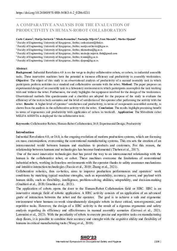 (PDF) A Comparative Analysis for the Evaluation of Productivity in ...