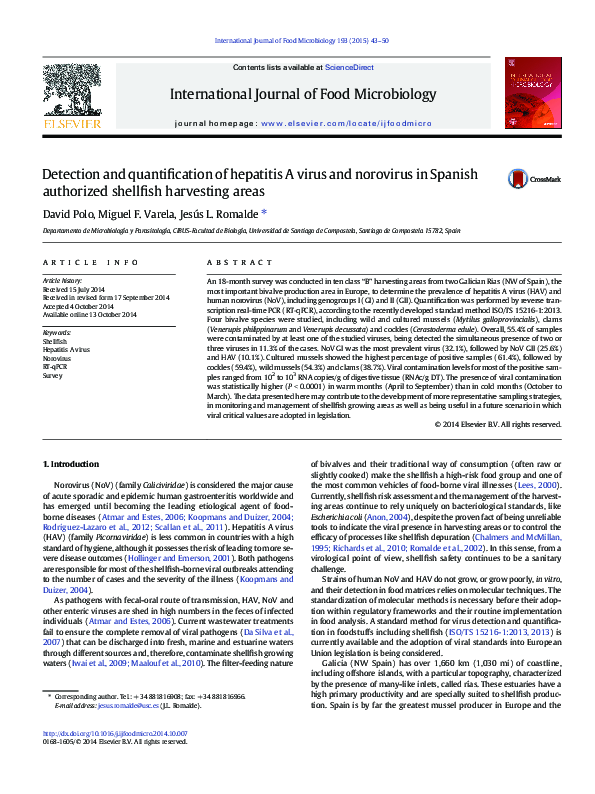 (PDF) Detection and quantification of hepatitis A virus and norovirus ...