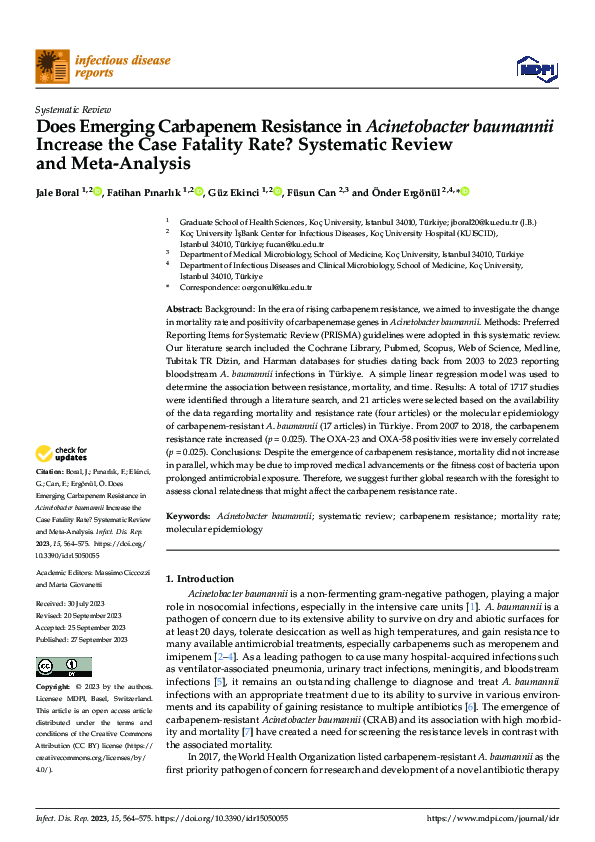 (PDF) Does Emerging Carbapenem Resistance in Acinetobacter baumannii ...