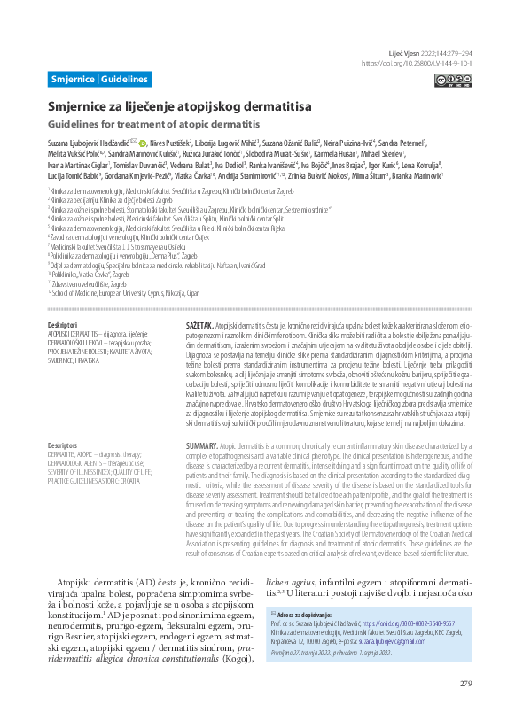 (PDF) Guidelines for treatment of atopic dermatitis