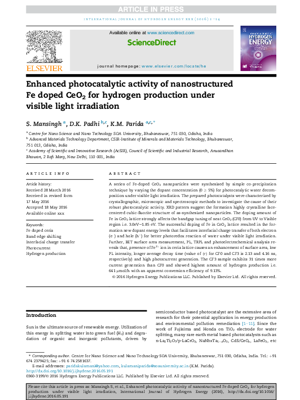 (PDF) Enhanced photocatalytic activity of nanostructured titanium ...