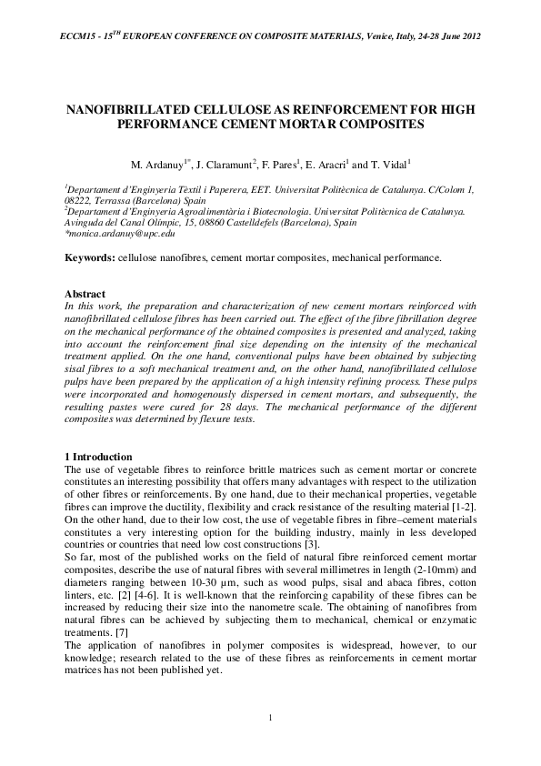 (PDF) Nanofibrillated cellulose as reinforcement for high performance ...