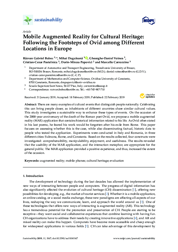 (PDF) Mobile Augmented Reality for Cultural Heritage: Following the ...