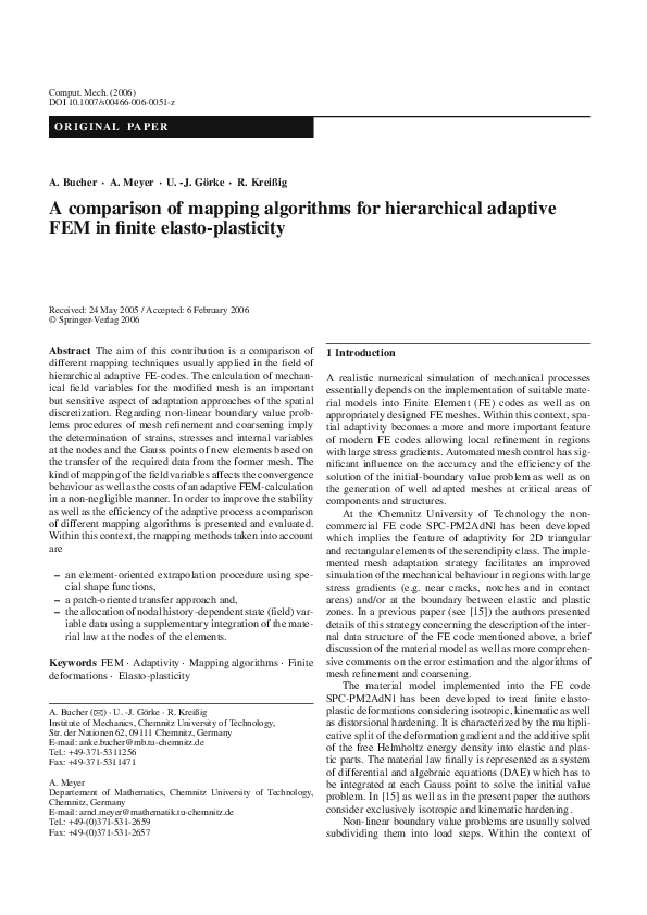 (PDF) A Comparison of Mapping Algorithms for Hierarchical Adaptive FEM ...