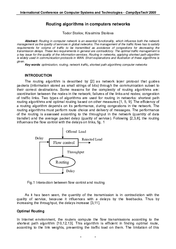 (PDF) Routing algorithms in computers networks