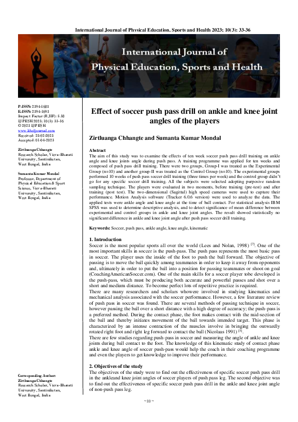 (PDF) Effect of soccer push pass drill on ankle and knee joint angles ...