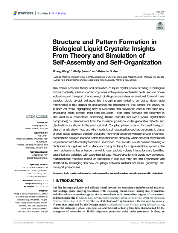 (PDF) Structure and Pattern Formation in Biological Liquid Crystals ...