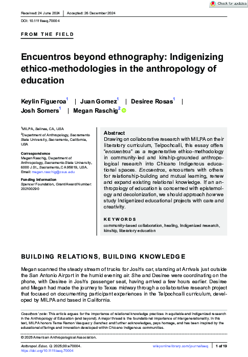 (PDF) Encuentros beyond ethnography: Indigenizing ethico-methodologies ...