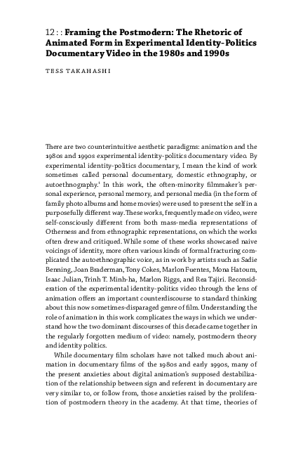 (PDF) 12 : : Framing the Postmodern: The Rhetoric of Animated Form in ...