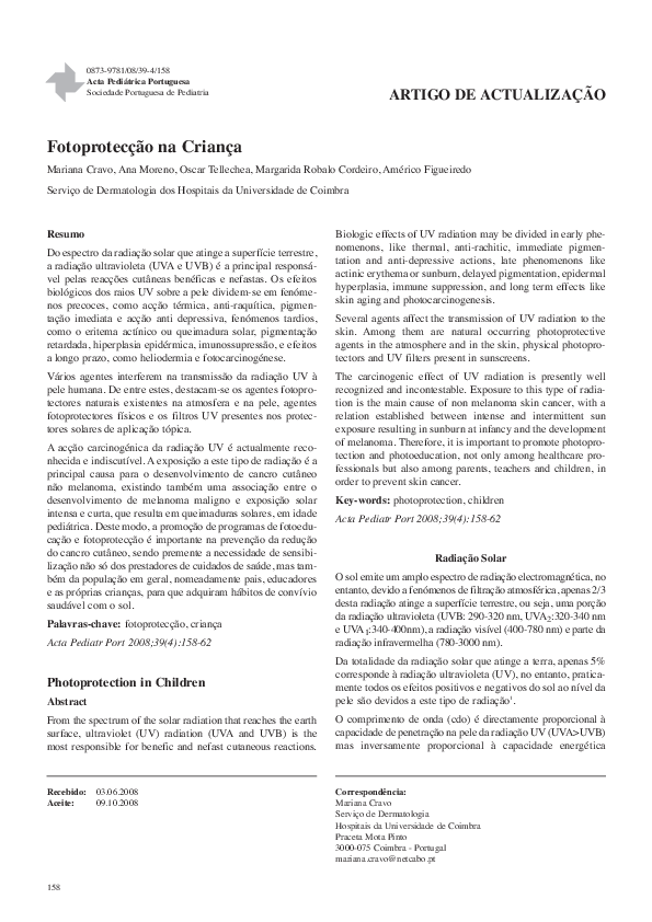 (PDF) Photoprotection in Children