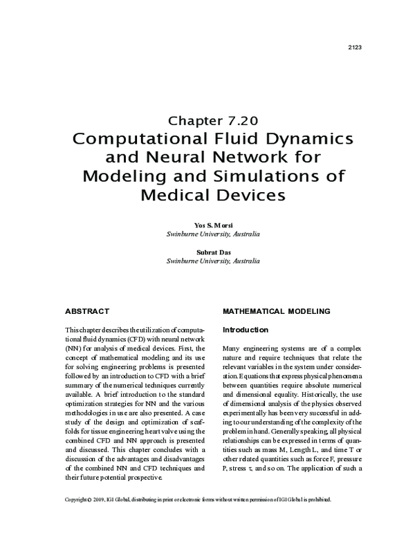 (PDF) Computational Fluid Dynamics and Neural Network for Modeling and ...
