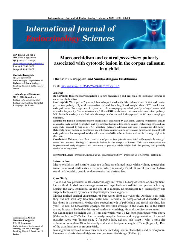 (PDF) Macroorchidism and central precocious puberty associated with ...