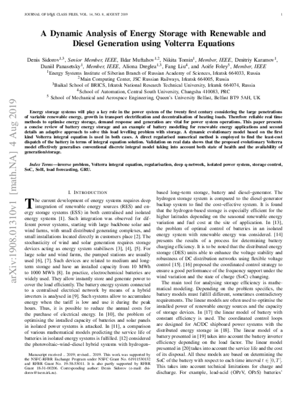 (PDF) A Dynamic Analysis of Energy Storage With Renewable and Diesel ...