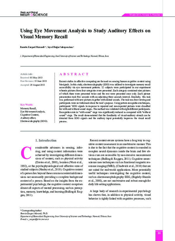 (PDF) Using eye movement analysis to study auditory effects on visual ...