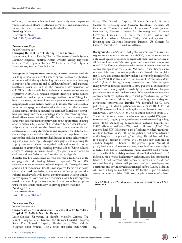 (PDF) Characteristics of Candida auris Patients at a Tertiary-Care ...
