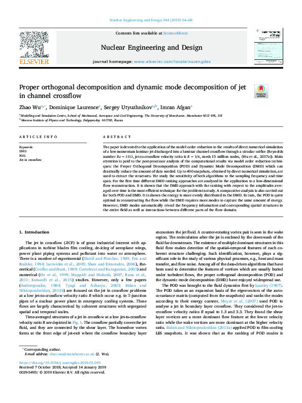 (PDF) Proper orthogonal decomposition and dynamic mode decomposition of ...