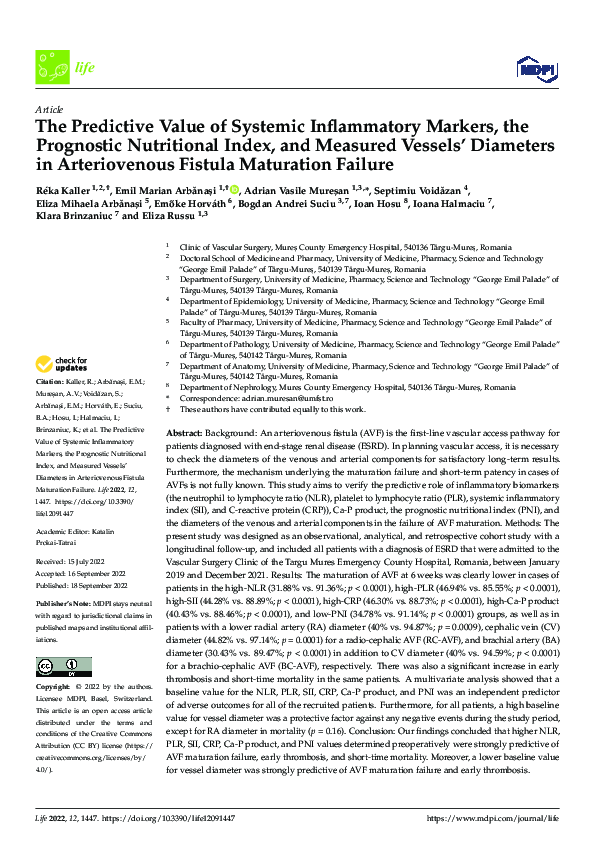 (PDF) The Predictive Value of Systemic Inflammatory Markers, the ...