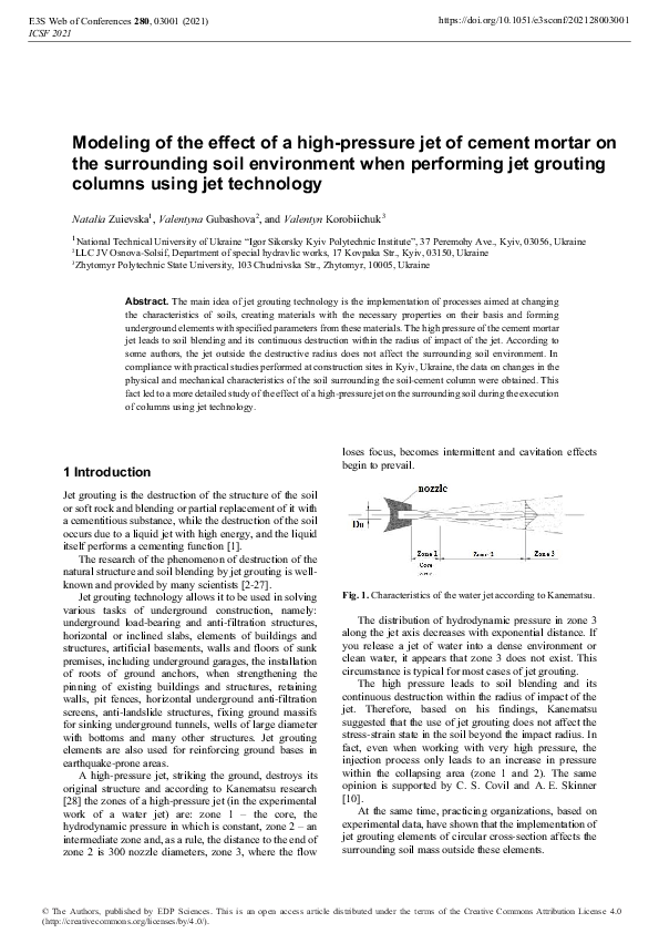 (PDF) Modeling of the effect of a high-pressure jet of cement mortar on ...