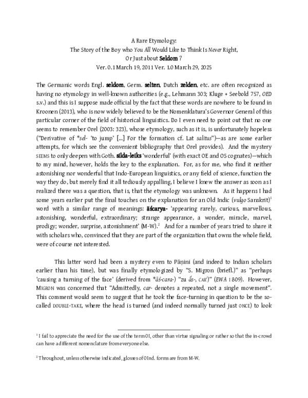 (PDF) A Rare Etymology: The Story of the Boy who You All Would Like to ...