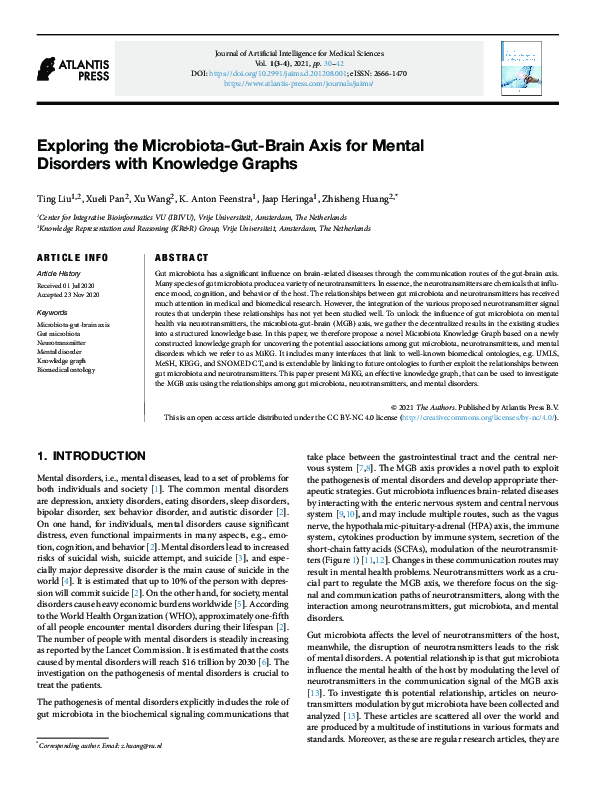 (PDF) Exploring the Microbiota-Gut-Brain Axis for Mental Disorders with ...