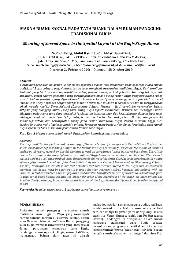 parang khas indonesia dalam tata ruang tradisional