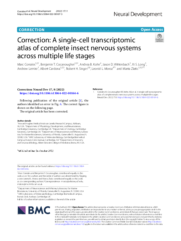 (PDF) Correction: A single-cell transcriptomic atlas of complete insect ...