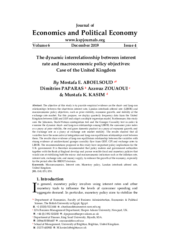 (PDF) The dynamic interrelationship between interest rate and ...