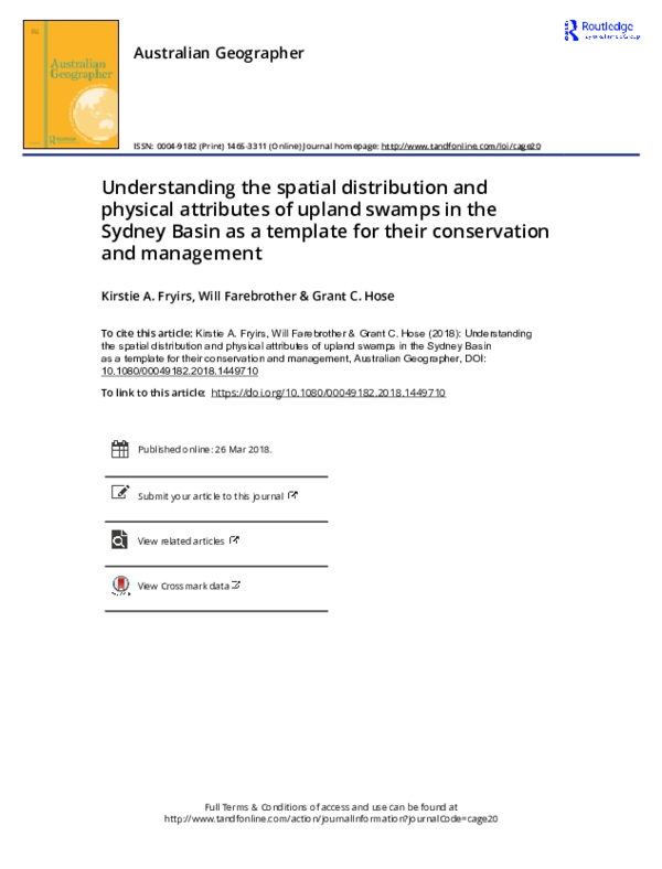 (PDF) Understanding the spatial distribution and physical attributes of ...