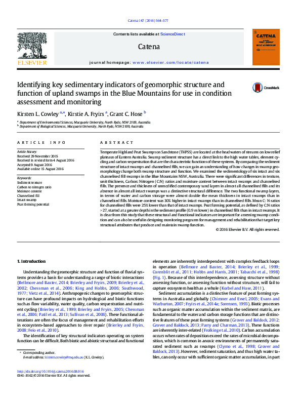 (PDF) Identifying key sedimentary indicators of geomorphic structure ...