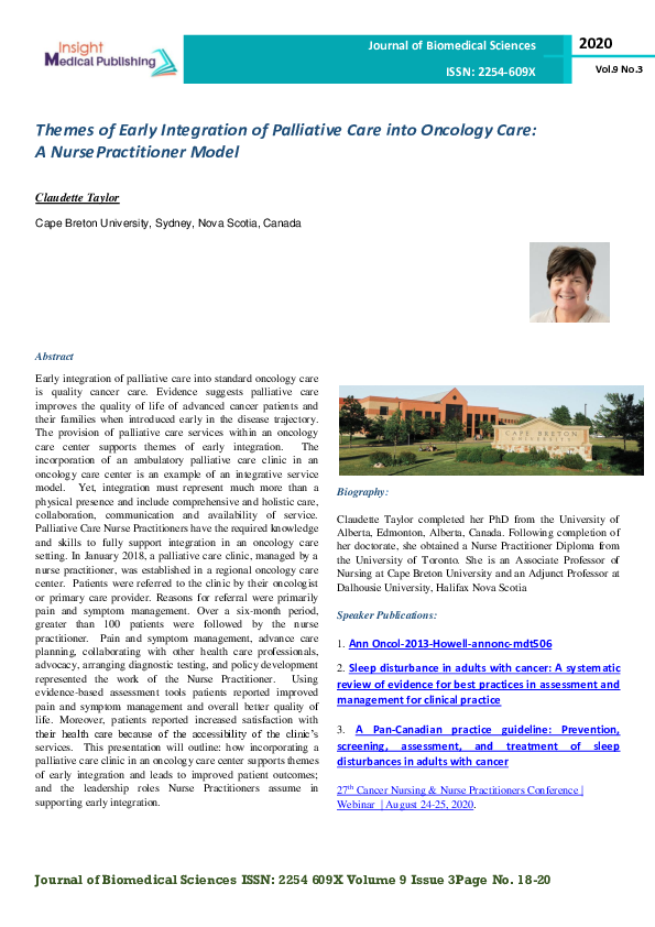 (PDF) Themes of Early Integration of Palliative Care into Oncology Care ...