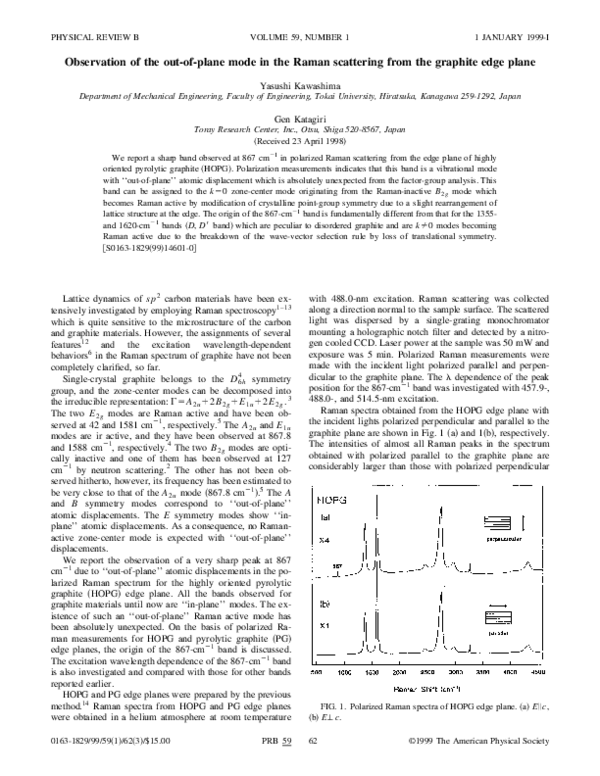 (PDF) Observation of the out-of-plane mode in the Raman scattering from ...