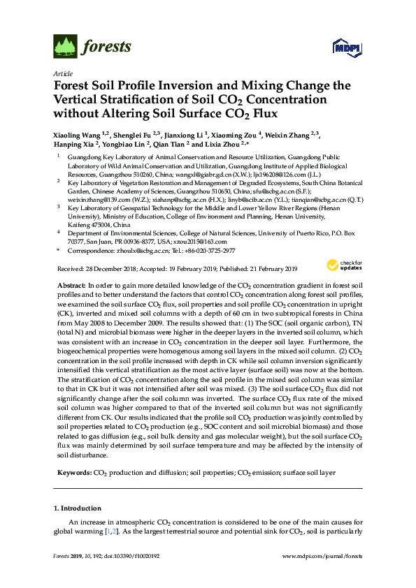 (PDF) Forest Soil Profile Inversion and Mixing Change the Vertical ...