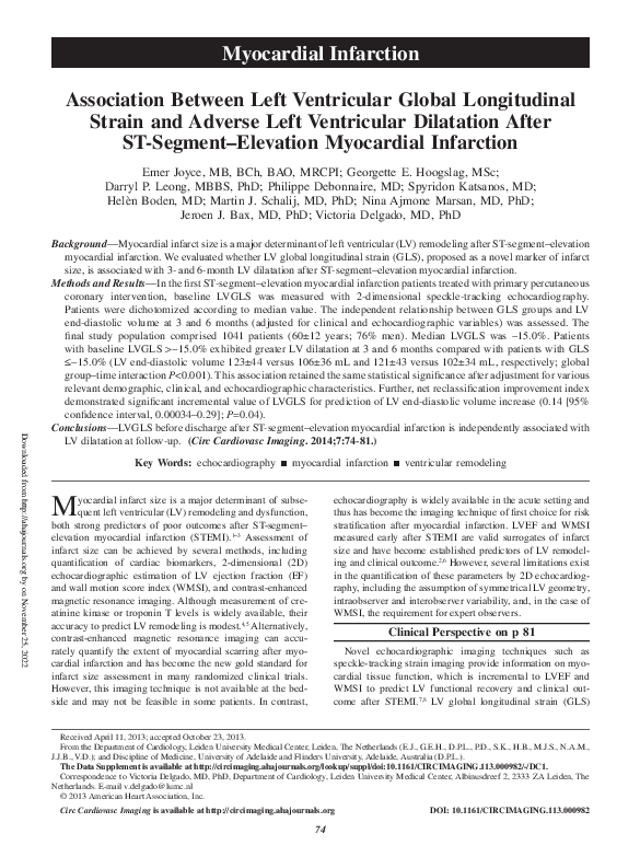 (PDF) Association Between Left Ventricular Global Longitudinal Strain ...