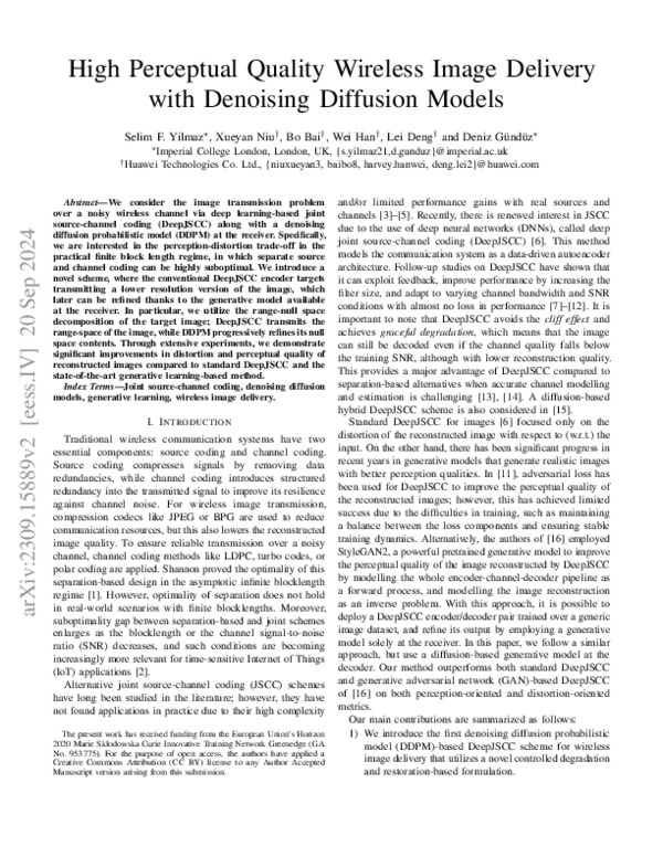 (PDF) High Perceptual Quality Wireless Image Delivery with Denoising ...