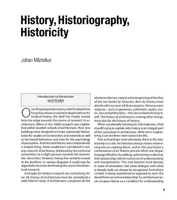(PDF) History, Historiography, Historicity [Introduction to the Section ...