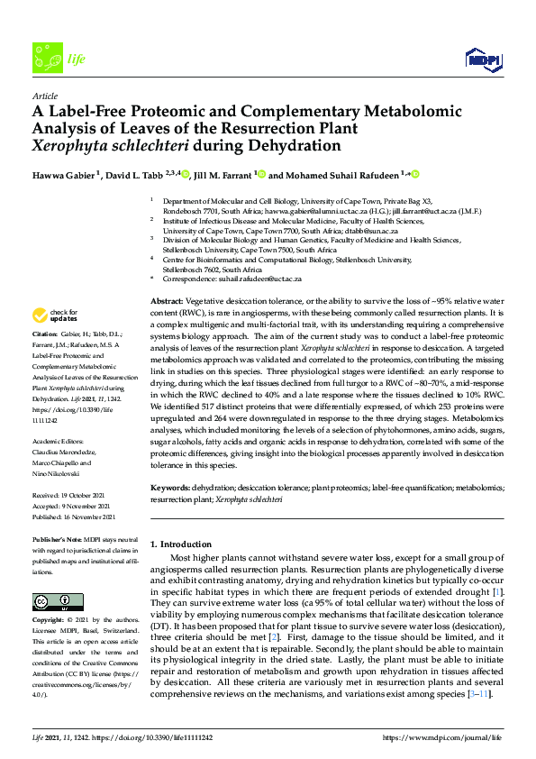 (PDF) A Label-Free Proteomic and Complementary Metabolomic Analysis of ...