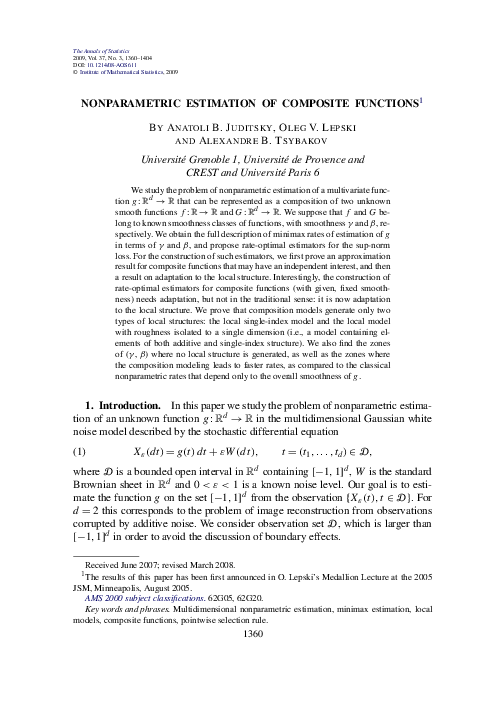 (PDF) Nonparametric estimation of composite functions