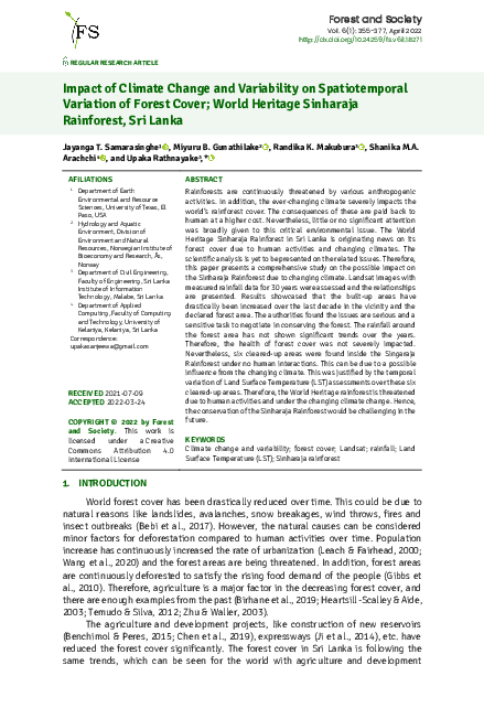 (PDF) Impact of Climate Change and Variability on Spatiotemporal ...