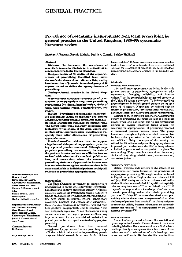 (PDF) Prevalence of potentially inappropriate long term prescribing in ...