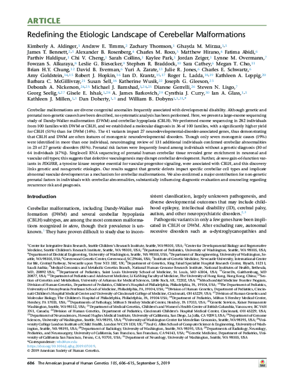 (PDF) Redefining the Etiologic Landscape of Cerebellar Malformations